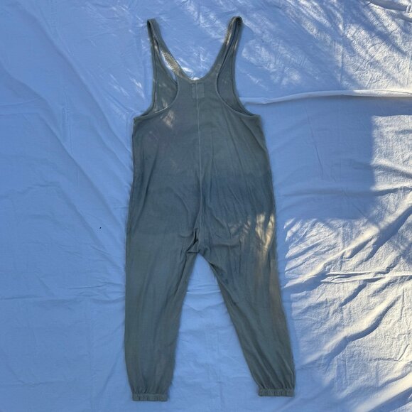 For Days Wear Wrecklessly Organic Cotton Relaxing Romper Distressed Khaki Sage - Picture 7 of 15